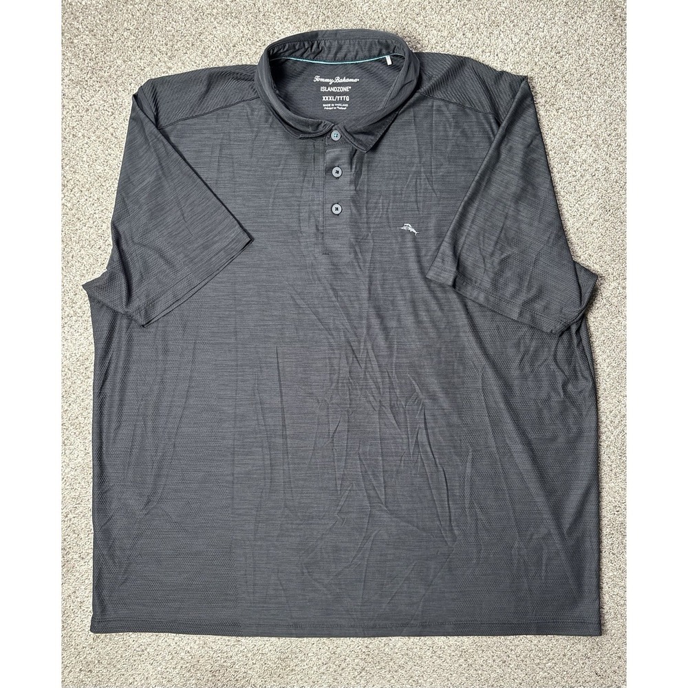 Tommy Bahama Palm Coast Island Zone Polo Shirt Mens 3XL XXXL Gray Short Sleeve - Picture 2 of 8